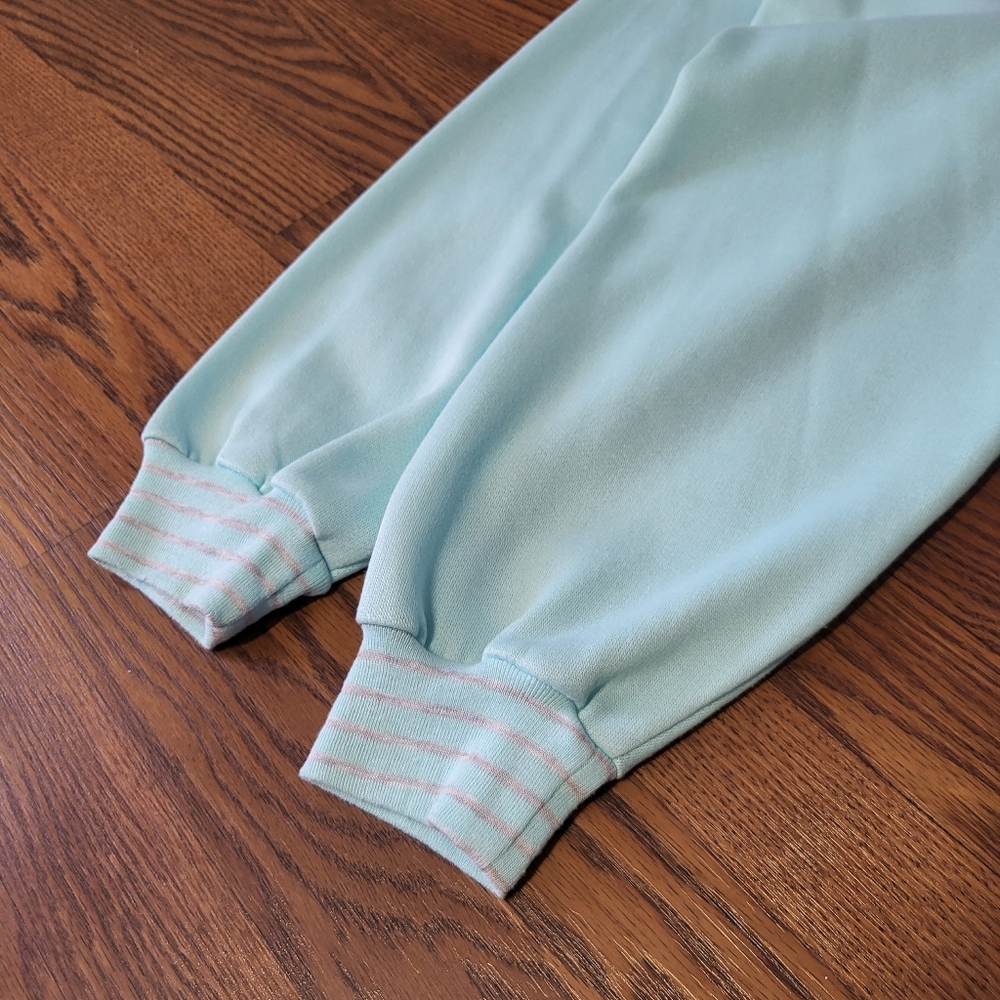 AWESOME 1980's GITANO Pullover Sweater Light Blue & Gray Size XL - Picture 6 of 10